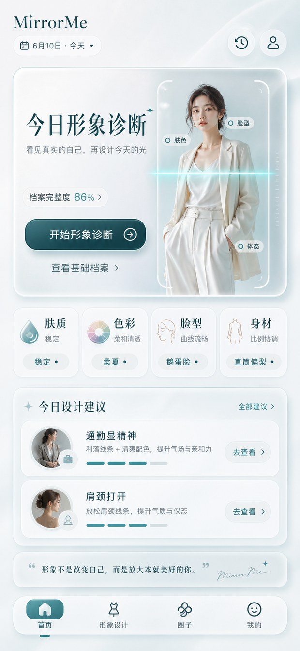 小青今日形象诊断界面